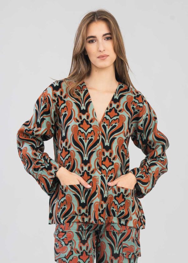 ANDROMEDA Camicia Coreana in Fibra di Latte