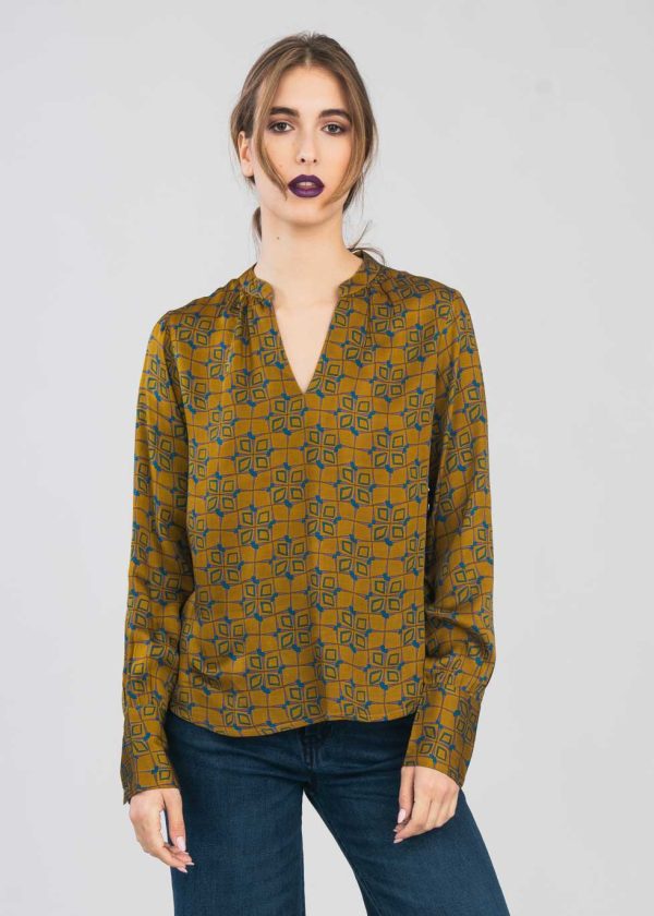 AURIGA Blusa Coreana in Fibra d'Arancia