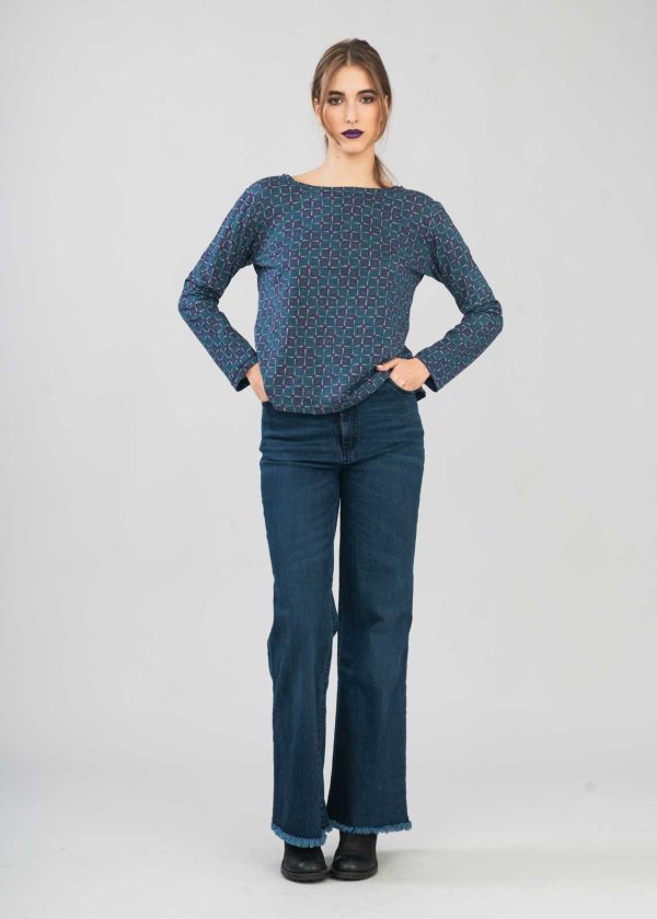 AURIGA Blusa jersey scollo a barchetta - immagine 8