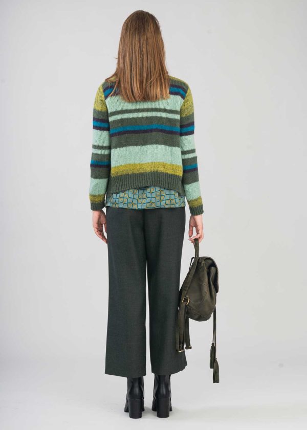 Cardigan a Righe Multicolore in Mohair - immagine 4