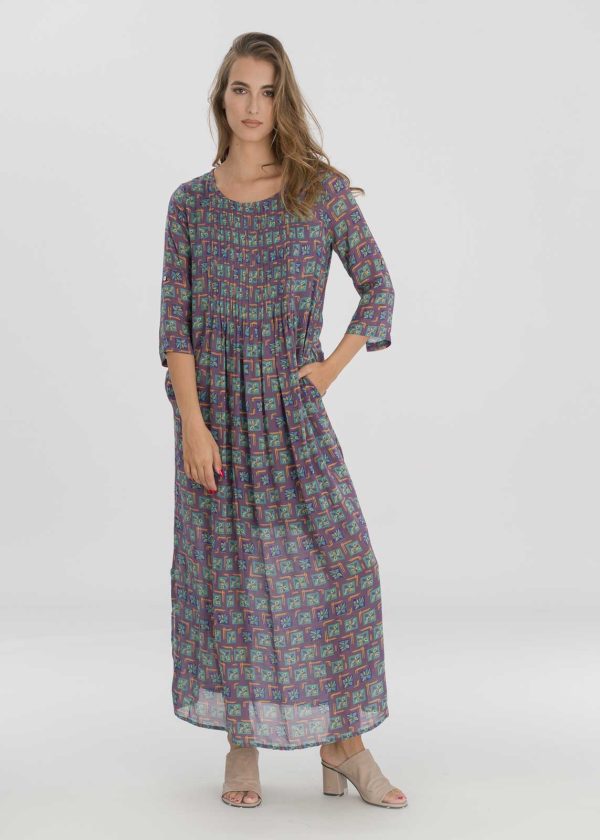ESMERALDA Maxi abito plissettato